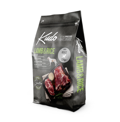 Kudo Lamb & Rice Mini Adult – Kaltgepresstes Hundefutter mit Lamm und Reis für kleine Hunde.